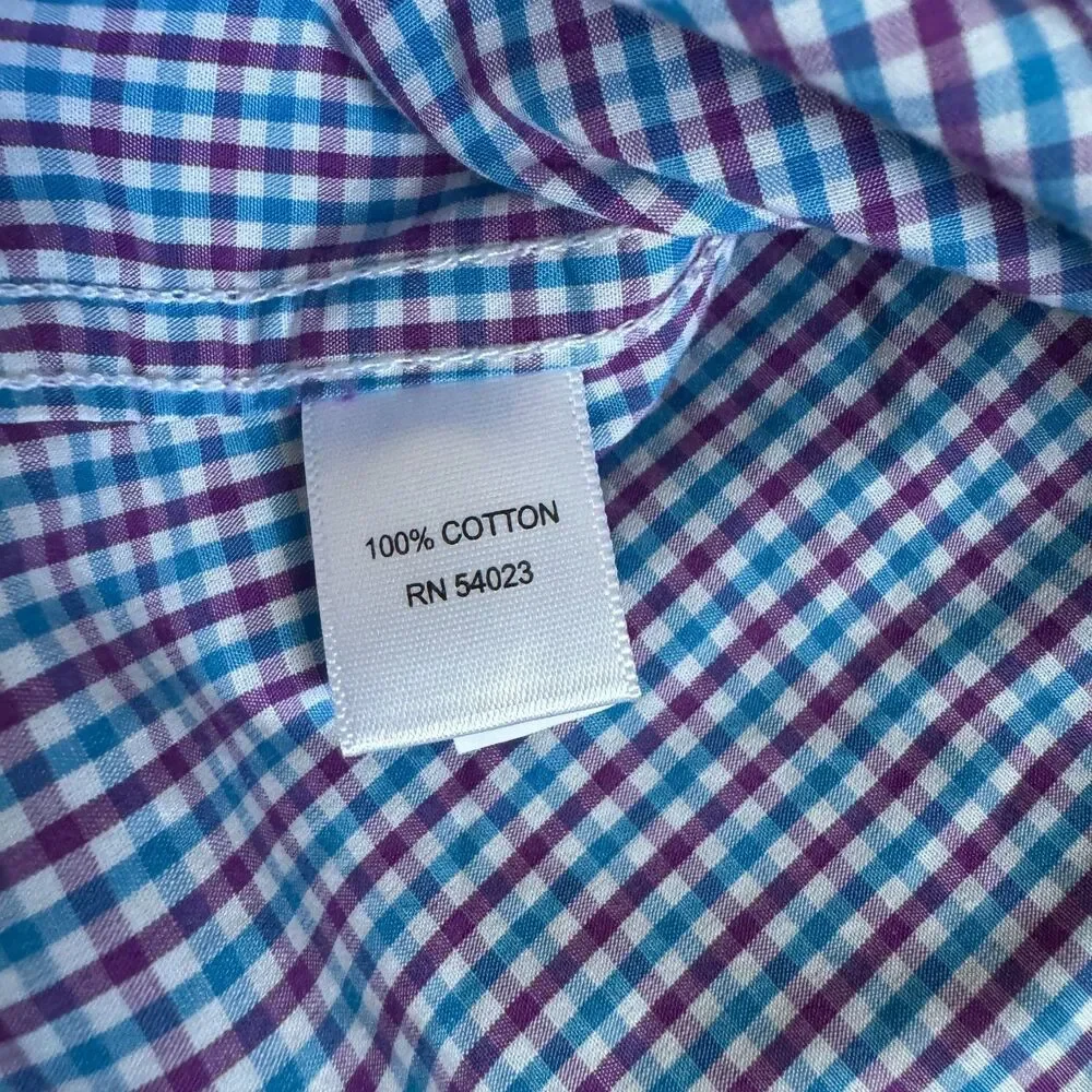 Banana Republic Men’s M Soft Wash Tailored Slim Fit Check Long Sleeve Shirt